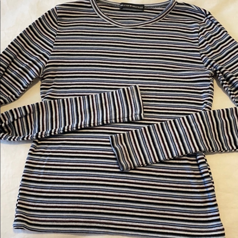 Brandy Melville ribbed long sleeve top Cotton S